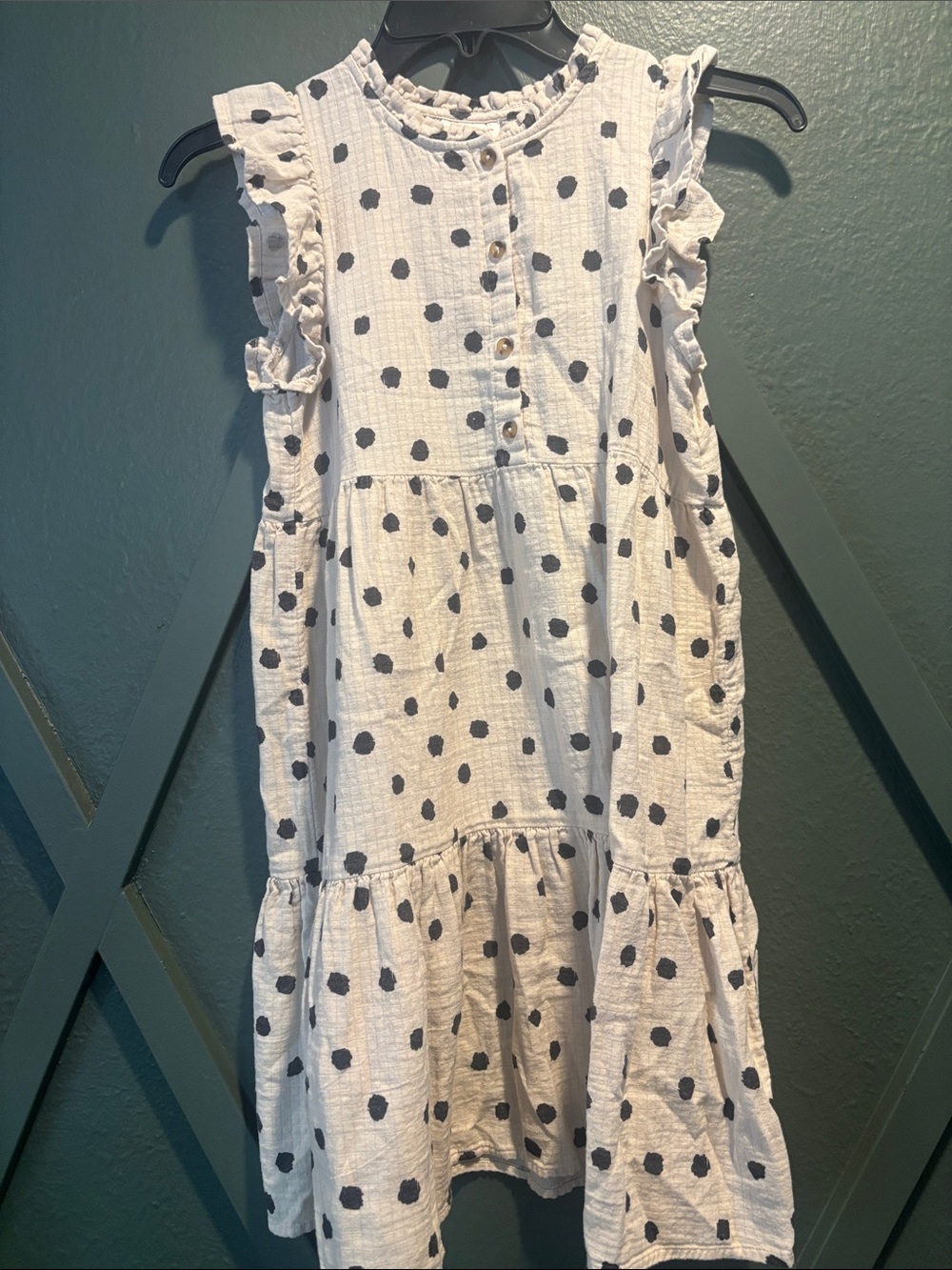 Cat & Jack| Girls black polka dot cream dress
